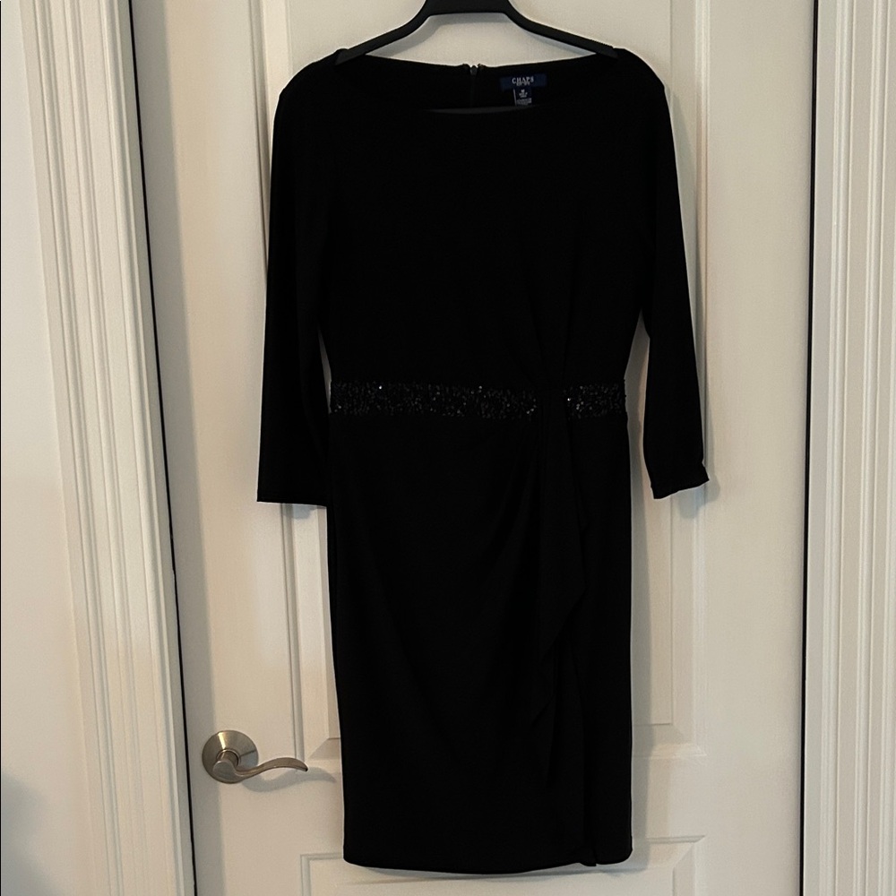 Chaps Elegant Black Long Sleeve Dress